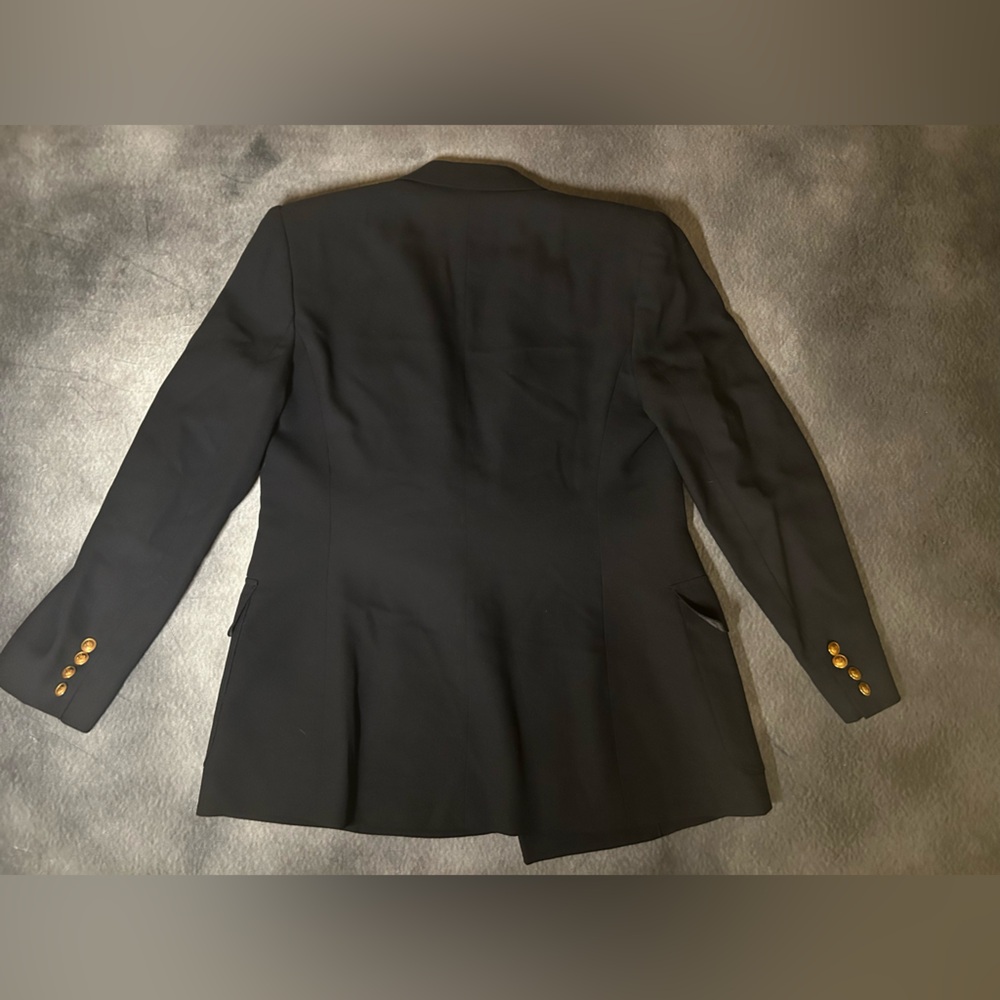Lauren Ralph Lauren Dark Navy Blazer with Monogram size 6 100% worsted wool - Picture 7 of 8